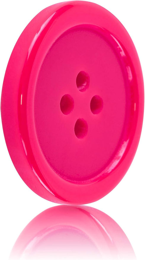 Super Z Outlet 100 Pack 1 Inch Buttons Flatback Sewing Colored for Arts & Crafts, Fashion Clothing, DIY Projects (Hot Pink)...