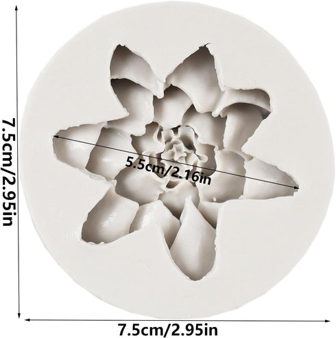 Flower Silicone Molds Lotus Flower Silicone Fondant Mold for Cake Decoration Cupcake Topper Chocolate Candy Polymer Clay Resin Gum Paste Sugar Cra...