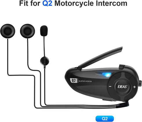 EJEAS Upgrade Helmet Bluetooth Headset Headphone Accessory with Comfortable Earmuffs for Better Noise Cancellation, Suitable for Q2/Q7 Motorcycle ...
