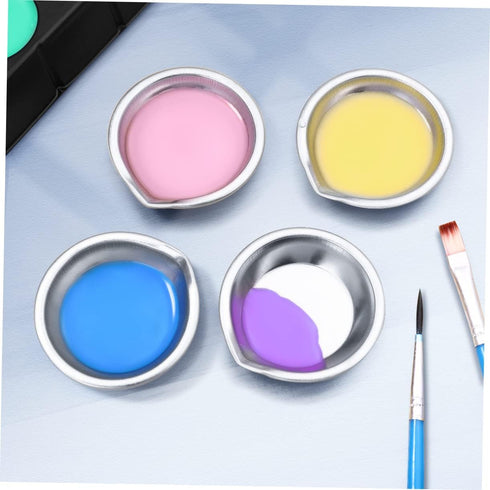 Cabilock Paint Palettes Watercolor Painting Tray: 12 Pcs Stainless Steel Paint Pallet, Paint Holder for , Mini Mixing Palette, Painting Palette fo...