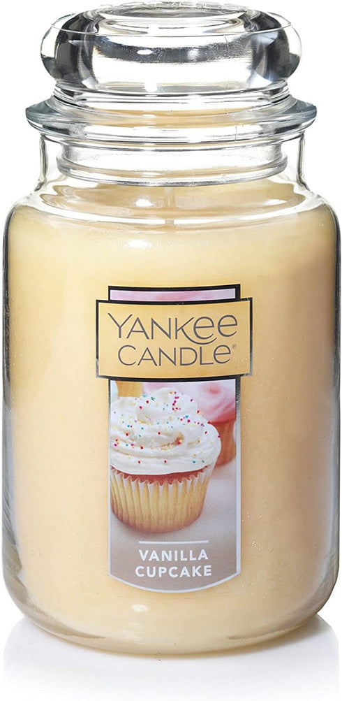 Yankee Candle Vanilla Cupcake Scented Classic 22oz Large Jar Single Wick Candle, Over 110 Hours of Burn Time, Ideal for Creating Relaxing Ambience...