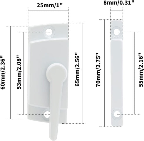 2 Pack Cam Action Window Sash Locks for Double Hung Windows, White Sash Window Locks for Vertical & Horizontal Sliding Windows...