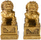 BRABUD 2.8in(H) Fengshui Brass Pair of Fu Foo Dogs Guardian Lion Statues Housewarming Congratulatory to Ward Off Evil Energy ZD099 Gold...