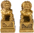 BRABUD 2.8in(H) Fengshui Brass Pair of Fu Foo Dogs Guardian Lion Statues Housewarming Congratulatory to Ward Off Evil Energy ZD099 Gold...