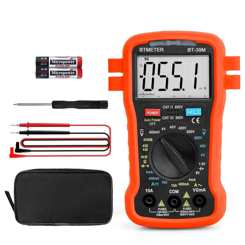BTMETER Digital Multimeter 39M Electrical Tester, 4000 Counts TRMS Voltmeter AC DC Volt Current Ohm Meter with Continuity Buzzer, Battery Test...