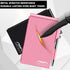 Metal Pocket Notebook, Small Pocket Notepad Aluminum Note Case with Mini Metal Pen and 60-Page Sheets (Fuchsia)...