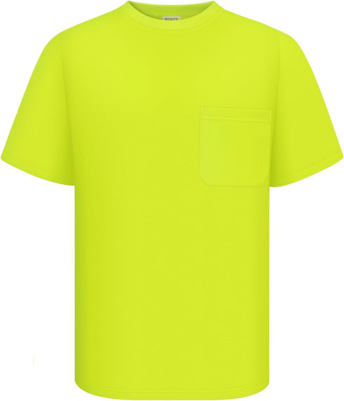 TCCFCCT Hi Vis Shirts for Men Class 3 High Visibility Shirt with Pocket, Short Sleeve Construction Work Shirts with Reflective Strips, Durable Ref...
