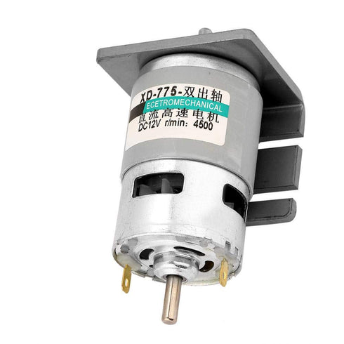 DC24V 12V 775 Motor 50W High Power Large Torque Double-Shaft Output Dc Motor Electric Drill Chuck Motor(12V4500RPM with Bracket)......
