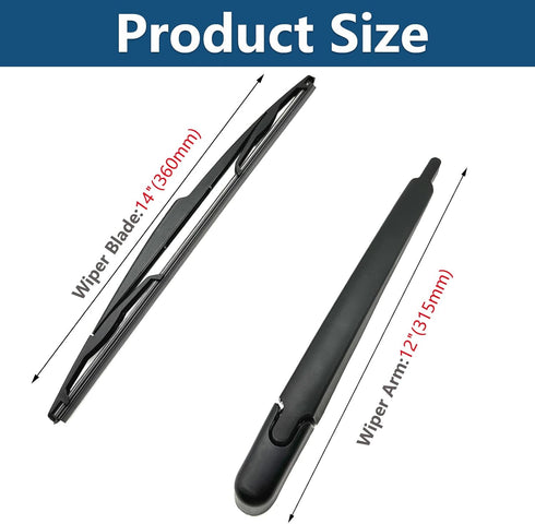 Rear Windshield Wiper Arm & Wiper Blade Set for Ford Edge 2007-2014/Lincoln MKX 2007-2014 Replace OEM # 68028437AA,9T4Z17526A...
