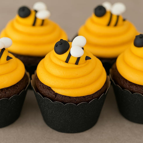 Dress My Cupcake Standard Reusable Glitter Black Cupcake Wrappers, Set of 50 Black Cupcake Liners...