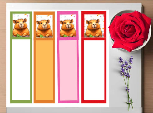 Colorful Sticky Notes Cute Unique Capybara Designs Set (2 Packs of Sticky Notepads and 4 Self Stick Note Labels in Random Capybara Design in Teal,...