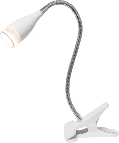 Simple Designs LD2005-WHT Flexible Gooseneck LED Clip Light Desk Lamp, White...