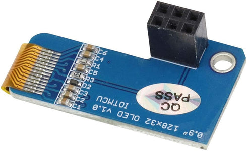 PiOLED 0.91inch OLED Screen Display Module I2C 128X32 Blue for 4B/3B/3B+/2B/B/Zero(Blue)...