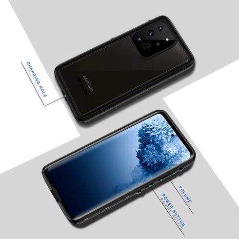 Lanhiem Galaxy S20 Ultra Case, Built-in Screen Protector IP68 Waterproof Dustproof Case, Full Body Heavy Duty Shockproof Protective Cover for Sams...
