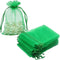 HRX Package 100pcs Organza Drawstring Bags Green, 4 x 6 inch Candy Mesh Gift Bags Jewelry Pouches Small Christmas Sachet...