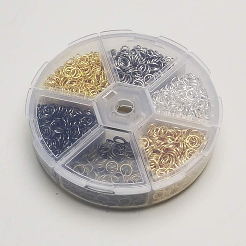 Libiline 1 Box 600pcs 6 Colors Open Jump Ring Jewelry Keychain Making Repair with Open/Close Tool & 1pc Clear Box (Mix, 9mm)...