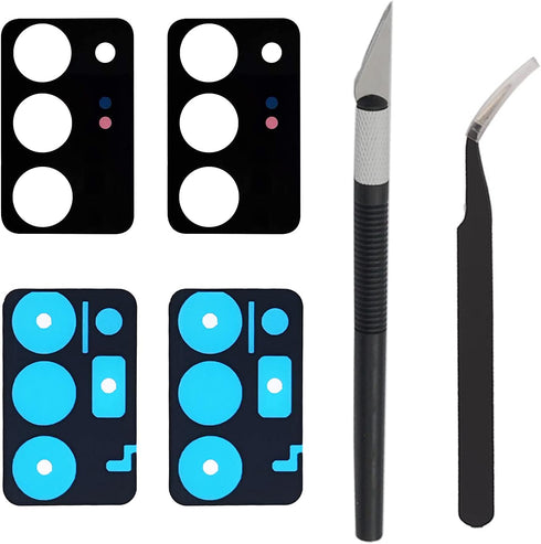 2 Pack Rear Back Camera Lens Glass Replacement for Samsung Galaxy Note 20 Ultra N985 / 5G N986 (All Carriers) 6.9 Inch with Adhesive, Tweezers, Pr...