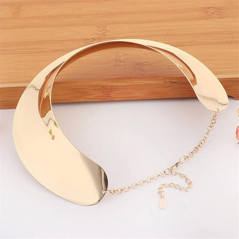 Punk Chunky African Choker Collar Necklace Drop Dangle Earrings Set 14K Gold Silver Plated Exaggerated Gothic Thick Statement Necklace for Women H...