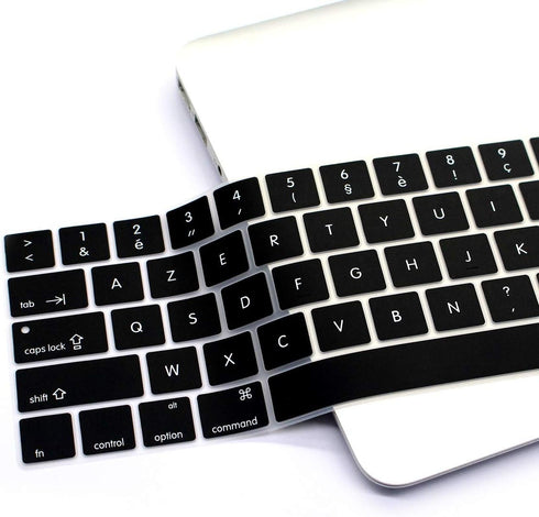 USA Version Silicone French AZERTY Language Keyboard Cover for MacBook Pro 13 15 inch 2019 2018 2017 and 2016 with Touch Bar and Touch ID Model: A...