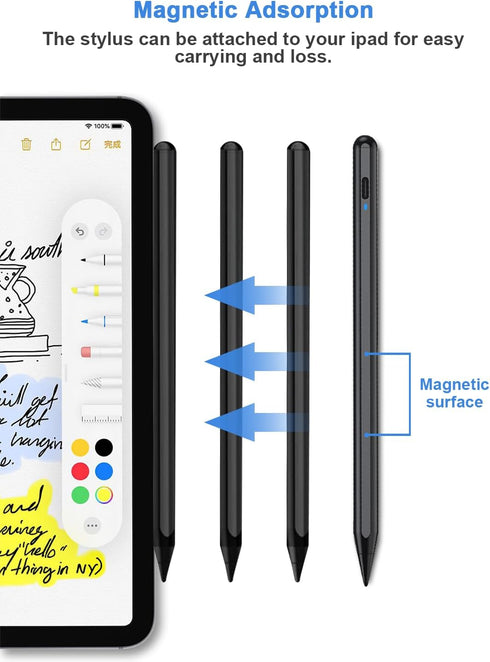 Stylus Pens for Touch Screens Magnetic POM Tip Tablet Pen Rechargeable Digital Pen Compatible with iPhone/iPad/iPad Pro/Lenovo/and Other iOS/Andro...