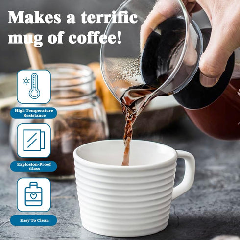 Pour Over Coffee Maker, Portable Drip Coffee Brewer with Reusable Stainless Steel Conical Filter, Glass Carafe Pot with Silicone Protective Cover ...