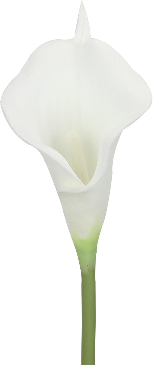 Duovlo 20pcs Calla Lily Bridal Wedding Bouquet Lataex Real Touch Artificial Flower Home Party Decor (Pure White)...