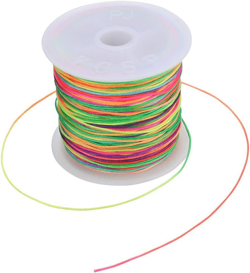 0.8mm Nylon Cord, Thread Chinese Knot Macrame Rattail Bracelet Braided String (Colorful)...