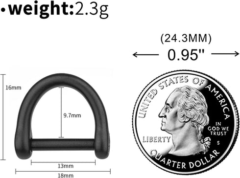 TISUR Key Ring with Screw Shackle?Black Key Rings Heavy Duty keyrings for keys,DIY Key Fob D Rings Keychain 2pcs (1/2'', Black/Titanium)...