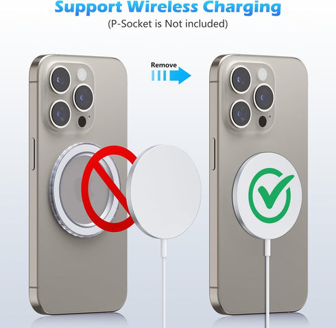 imluckies Magnetic Base Compatible with PopSocket Phone Grips and MagSafe iPhone Series Case, Removable Kindle/Phone Holder Base, Thin & Light Por...