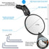 Handlebar Bike Mirror, 2pcs Bicycle Rearview Mirror with 1pcs Bike Bell, HD Safety Bike Rear View Mirror, Adjustable Handlebar Mounted Convex Mirr...