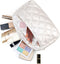 Travel Cosmetic Bag, Portable Waterproof Makeup Bag with Zipper Quilted Make Up Organizer Pouch Puffer Toiletry Bag Classy Gift for Women Daily Tr...