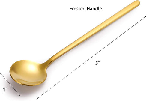 Jucoan 16 Pack Espresso Spoons, 5 Inch Mini Coffee Spoons for Stirring Coffee, Gold Plated Stainless Steel Teaspoons for Dessert Sugar Cake Ice Cr...