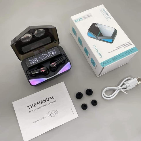M28 Wireless Earbuds TWS Bluetooth 5.1 Earphones Touch Control Headphones Microphone Mirror Screen LED Display HD Sound & Stable Connection......