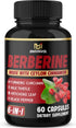 Berberine with Ceylon Cinnamon, Turmeric, Milk Thistle, Artichoke, Black Pepper - 60 Count - Pack of 1...