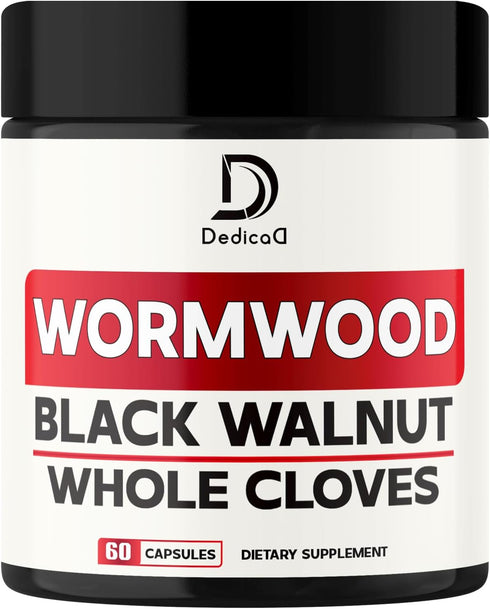 Wormwood Capsules with 12 Herbs Blended Black Walnut Leaves, Ginger Root, Turmeric Curcumin Root, Black Pepper & More - Support Digestion Health, ...