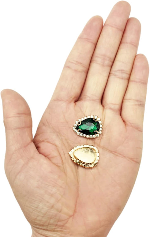 20pcs Teardrop Flatback Rhinestone Sew on Glass Crystal Buttons Charms Embellishments for Jewelry Clothes Shoes Decoration Headband Belt Dress Wed...