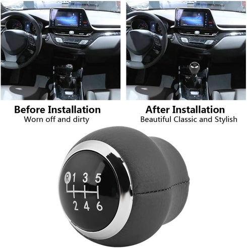 Gear Shifter Knob,Shift Knob Leather Car Shifter Gear Lever Shifting Handle,Car 6 Speed Gear Shift Lever Knob for Toyota Corolla Verso Auris Yaris...