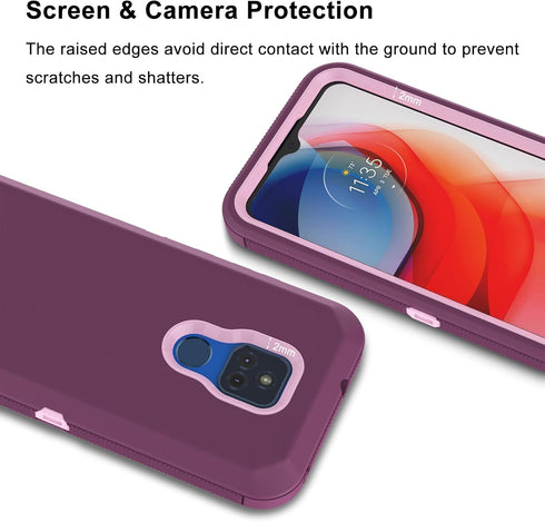 for Moto G Play Case, Heavy Duty Armor Rugged Drop Protection Shockproof Protective Hard Plastic Cover Rubber Bumper Dual Layer Hybrid Phone Case ...