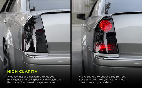 VViViD Dark Black Headlight Taillight Tint Air-Release Vinyl Wrap Film Roll (12" x 24" 2-Roll Pack)...