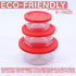 CIBI Food Storage Container Lids (2 Cups, Red - 6PK) For Pyrex and Anchor Round Glass Containers, Dishwasher and Microwave Safe Replacement Lids...