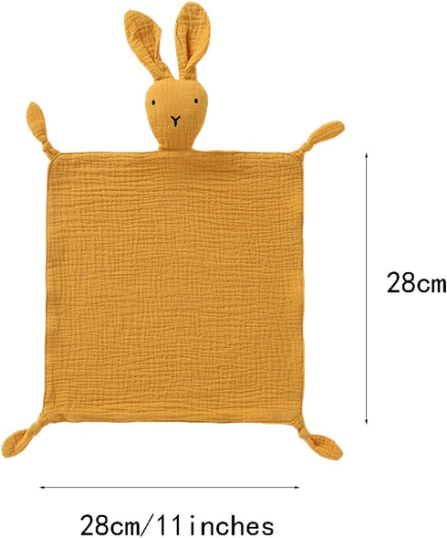 Cream Bunny Organic Cotton Security Blanket for Baby Boys and Girls, Soft Baby Loveys Muslin Cotton Blanket, Breathable Security Blanket Great...