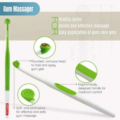 Gum Stimulator/Massager and All Natural Gum Gel - VeriFresh - Gum Care Kit for Healthy Gums...