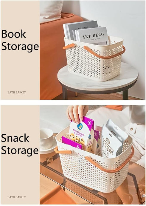 Hedume 2 Pack Portable Shower Caddy Basket, Plastic Organizer Storage Tote with Handle, Plastic Storage Caddy Basket for Bathroom, College, Dorm, ...