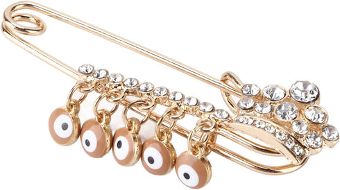 Zerodis 6 Colors Evil Eye Stroller Pin Lucky Brooch Diaper Bag, 6Pcs Evil Eye Brooch Pin for Baby Good Luck Brooches & PinsJewelry...