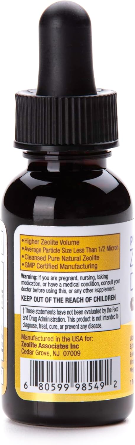 1 oz Bottle Fulvic and Humic Acid Immune Gut Support Easy to Take 100% Bioavailable Pure Liquid Zeolite Suspension Enhanced with DHQ, Natural Immu...
