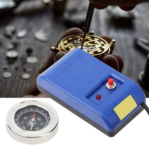 110V 220V Electrical Demagnetizer Tools, Blue Durable Practically Watch Degausser, Portable Demagnetize Watch Screws For Watch(U.S. Regulations)...
