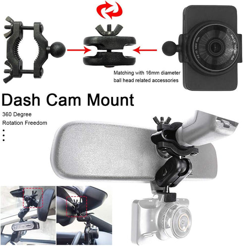Dash Cam Mount, Car Interior Holder Camera Bracket Universal Dash Cam Mount Holder Dash Camera Rear View Mirror Mount Holder Kit Suit for Most Das...
