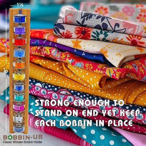 Bobbin Rack Magnet - Handmade Hardwood Holder for Metal Bobbins - Magnetic Bobbin Holder – Bobbin Storage Rack – Bobbin Thread Organizer - Class 1...