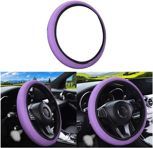LoyaForba Car Steering Wheel Cover, Breathable Striped Mesh Auto Steering Wheel Protector, Universal Elastic Anti-Slip 15 inch for Men Women, Car ...