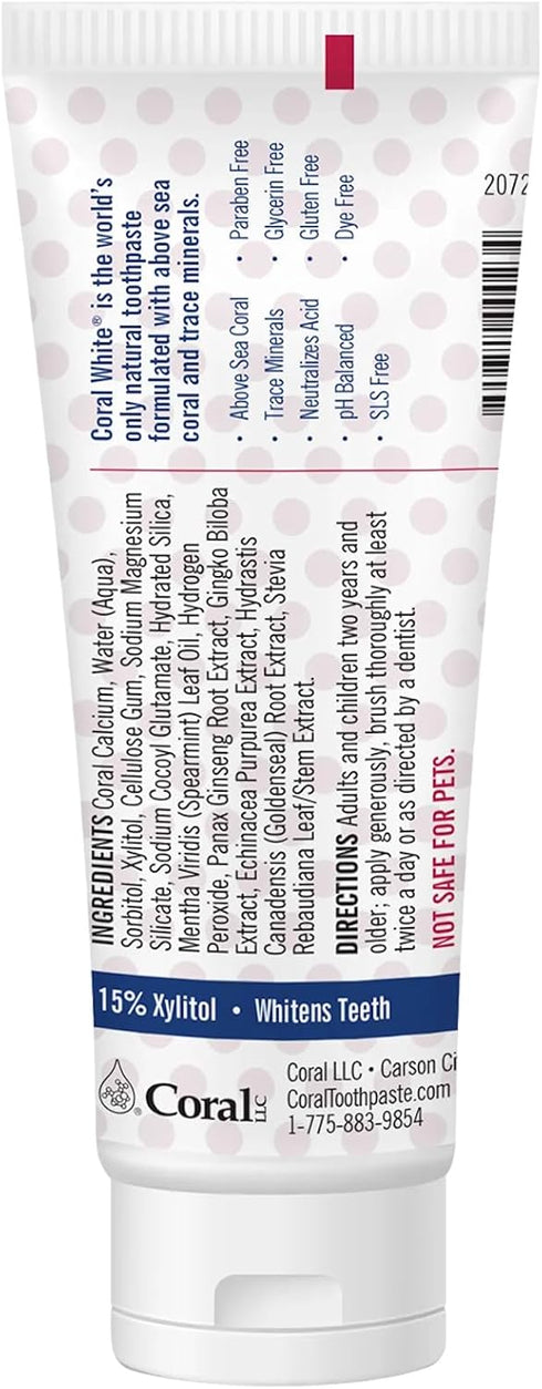 Coral White Kids Bubble Berry Fluoride Free Toothpaste - 4 Ounces (1 Pack)...